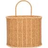 Healifty Wall Hanging Storage Basket: Imitation Rattan Woven Plastic Sundries Flower Organizer for Home Room Kitchen Vegetable Keeper Garden Wedding