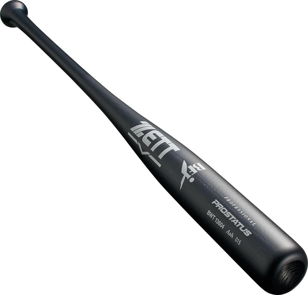 ZETT Pro Status Hard Baseball Made in Made of North American White 900g Average Black BWT13604 Bat, Japan, Ash, 84cm, Weight, (1900KB),