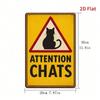 Retro Yellow Black Cat Metal Sign Waterproof Rustproof Country Style Warning Plaque 7.87x11.81Inch 2D Flat Decor
