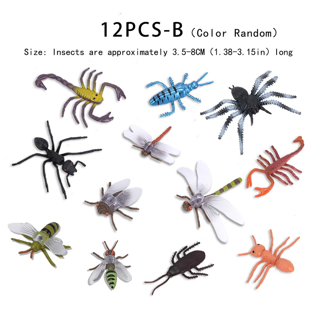 12/17/22Pcs Simulation Insect Toy Insect Model Mini Insect Spider Ladybug Scorpion Butterfly Jewelry Festival Gift Party Gift