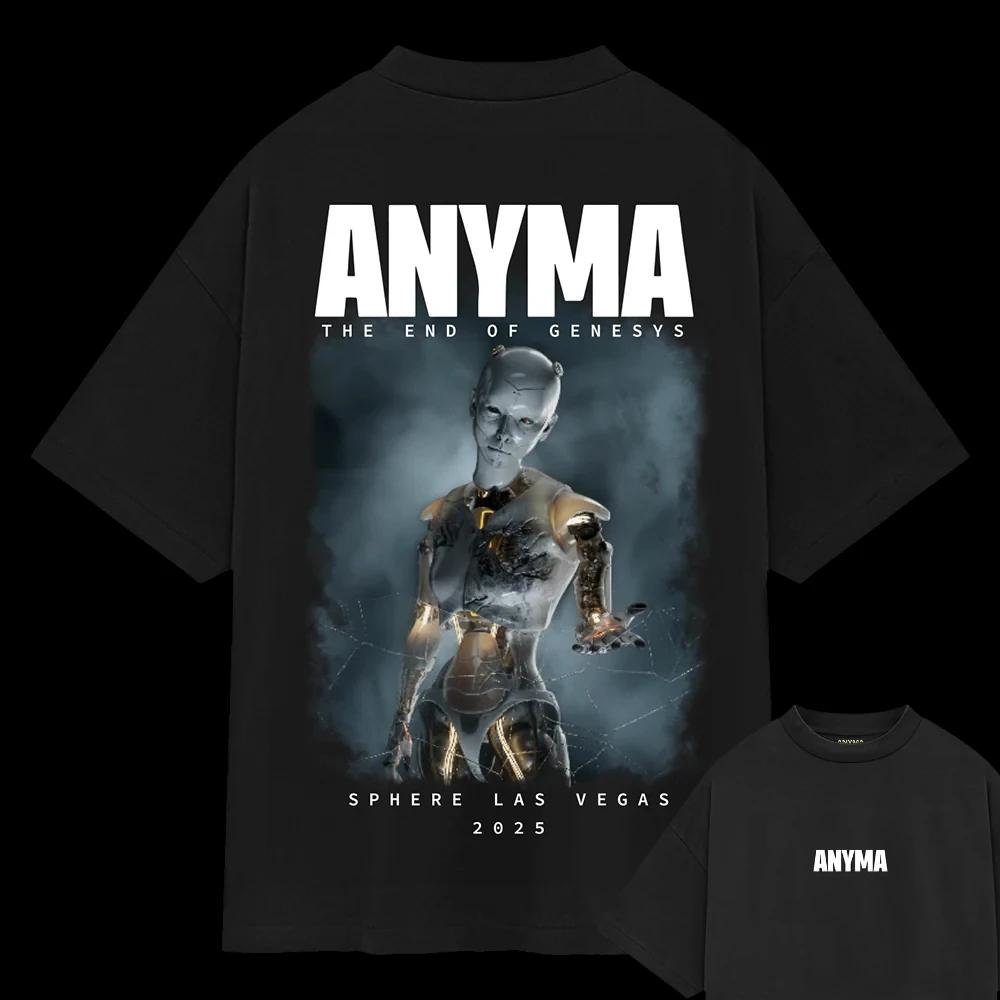 Anyma ADAM X T-Shirt Herren T-Shirts Rundhals Schweißabsorbierend Lässig Sportlich 100% Baumwolle Locker Unisex Tee Übergroß Grafik-T-Shirts