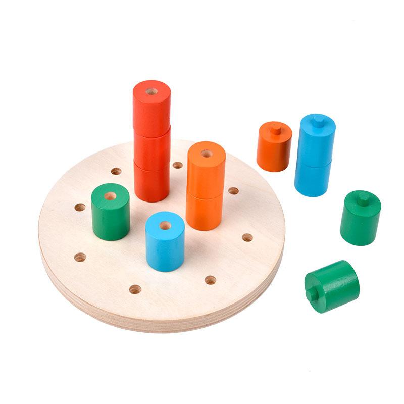 

Early education model creative button large particle puzzle mushroom nail gear nut mosaic DIY puzzle wooden toy