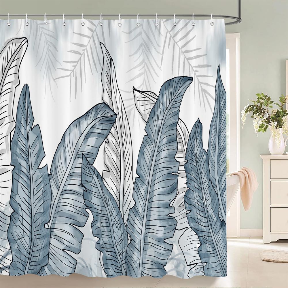 Green Plants Flowers Waterproof Polyester Shower Curtains Eco-friendly High Quality Bathroom Curtains Blind For Home Decorations