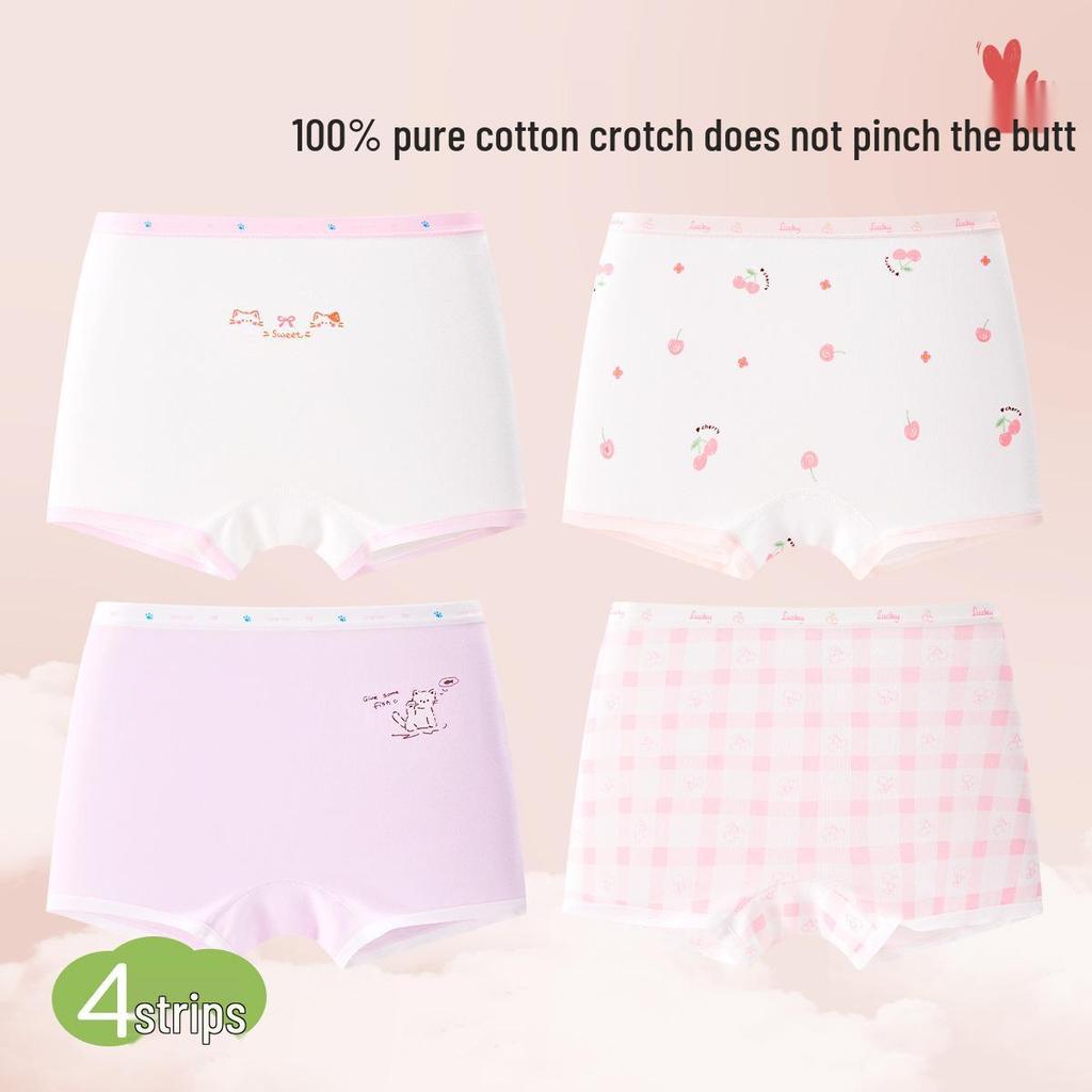 Girls' A-Class Cotton Boxer Shorts – Soft, Comfortable, No-Pinch Design for Toddlers and Children.