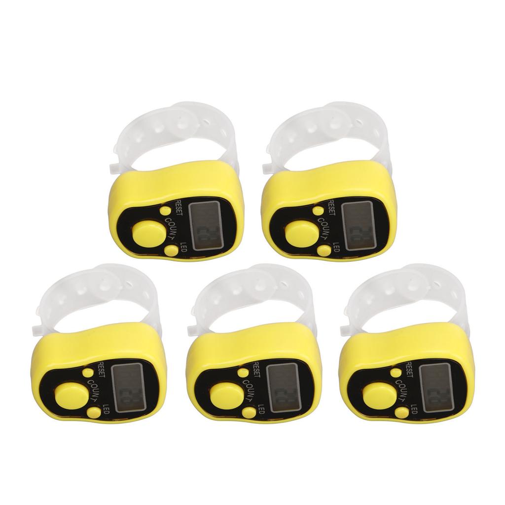 5PCS Finger Counter Adjustable Reset Button 5 Digit Number Hand Tally Counter for Prayer Religious Activities