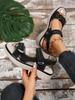 2024 Summer Plus Size Women's Thick Sole Beach Sandals with Velcro Closure