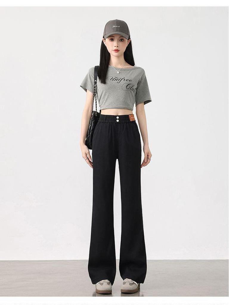 Women's Slimming High-Waist Tencel Denim Micro-Flare Pants - Spring/Summer 2026 Collection
