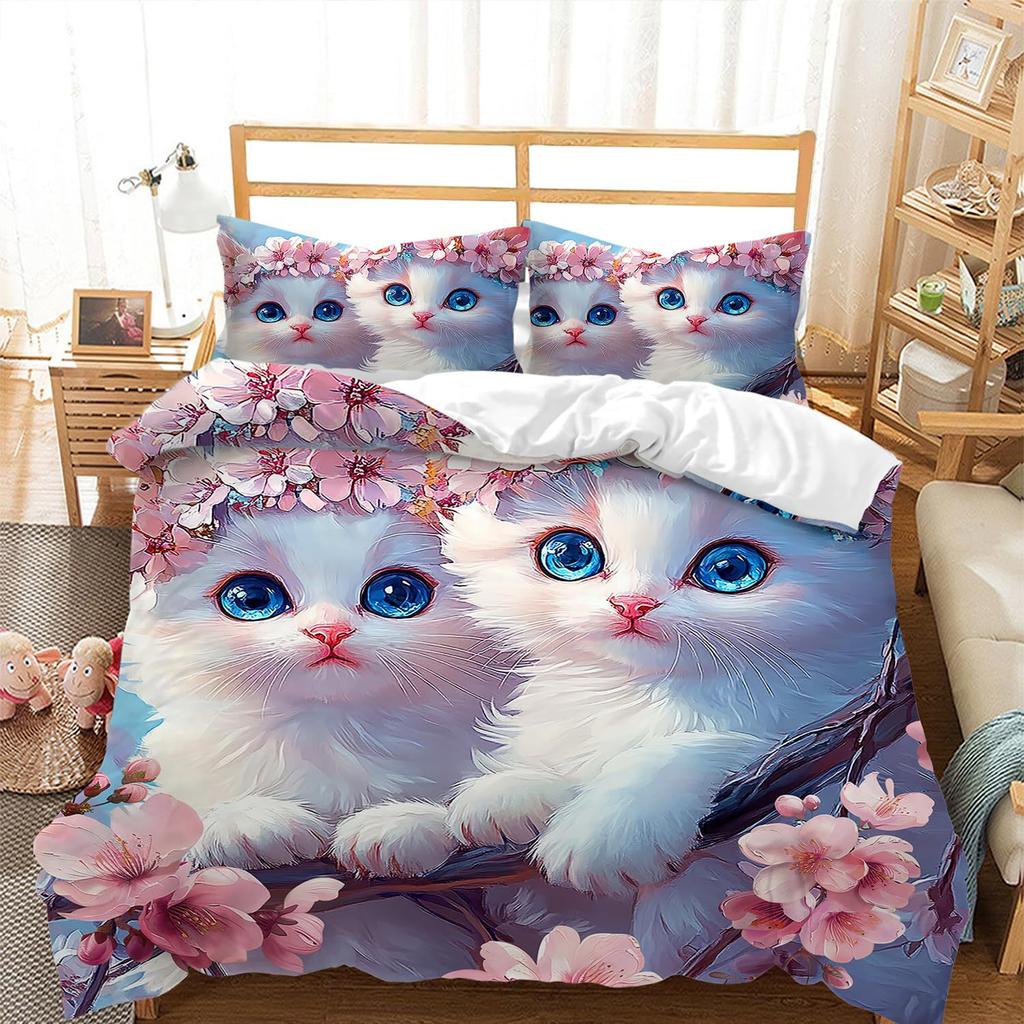 2/3pcs Bedding Set Digital Print Comfortable Duvet Cover for Home Bedroom Decoration, 1 Duvet Cover and 2pillowcase with Zippers
