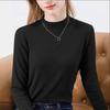 Snail Fashion Solid Color Round Neck Long-sleeved T-shirt Autumn and Winter Korean Version Warm and Slim Double-sided Velvet Bottoming Shirt
