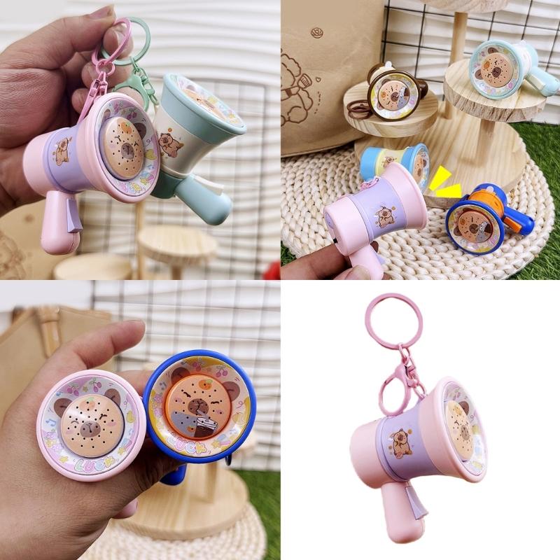 Whimsical Capybara Voice Recorder Keychain 30 Second Memory Storage Bag Bag Pendant Car Accessory Novelty Keyring