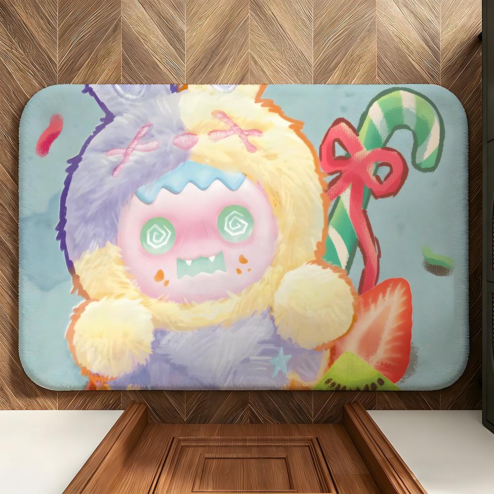 Character B-Boo B-Bear Floor Mat Soft Flannel Floor Mat Suitable for Entryways, Living Rooms, Bedrooms, and Bathrooms
