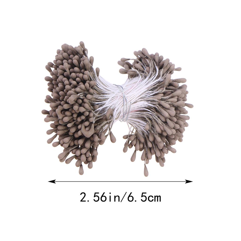 400Pcs Artificial Pearl Floral Stamens Double-Ended Vivid Realistic Stamens for Flower Making Craft Projects Decorations