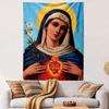 Sacred Heart of Mary Artwork Patterned Tapestry Home Decor, Suitable for Bedroom and Living Room, Gift