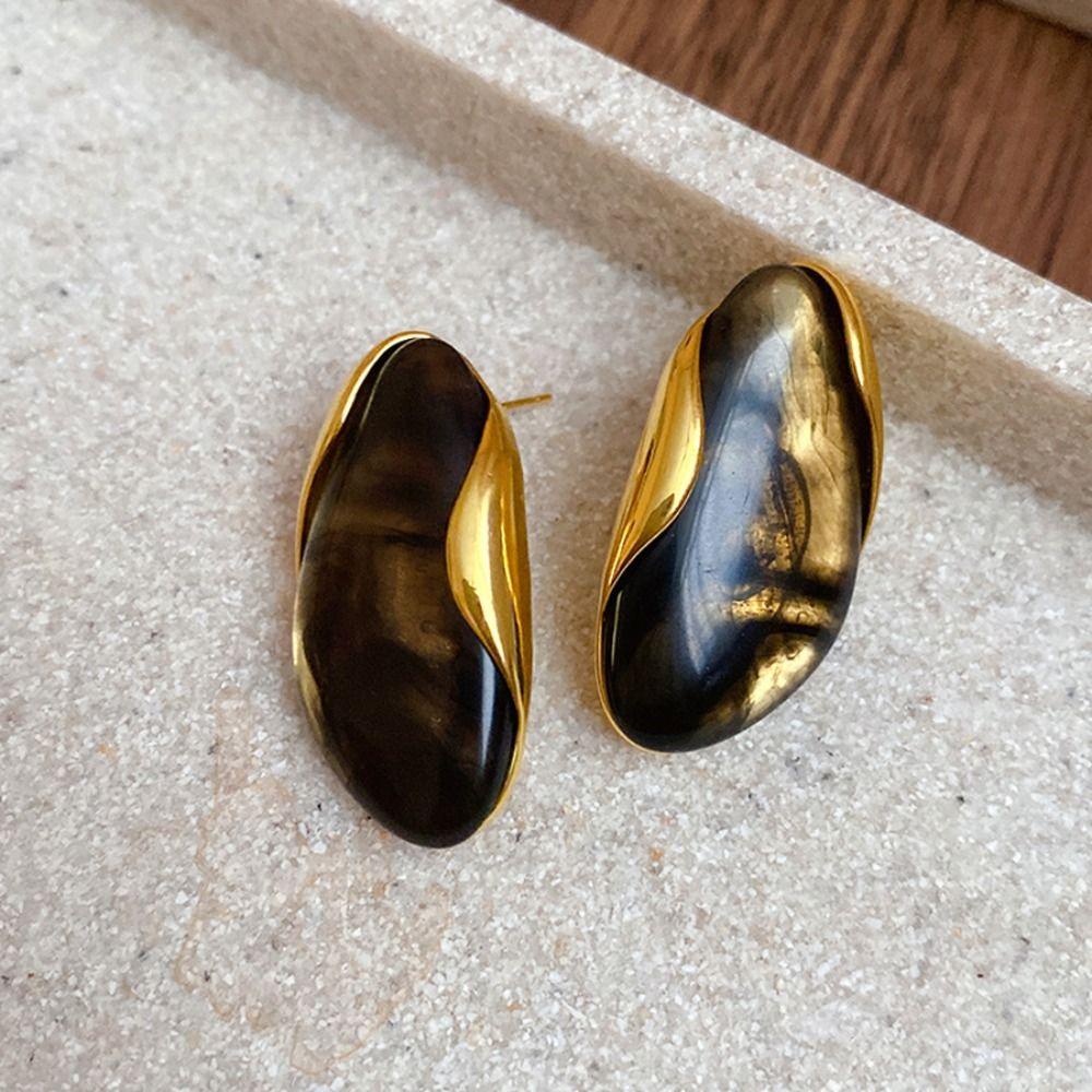 Stainless Steel Acrylic Teardrop Earrings Lightweight Chunky Hoop Earrings  Women's Accessories