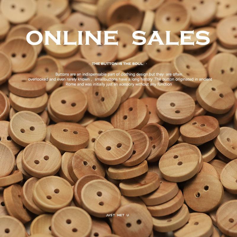 5Pcs Wooden Four-Eye Button Knitted Cardigan Shirt Sleeve Collar Buttons Children'S Clothing Versatile Clothes Decorative Wooden Buttons