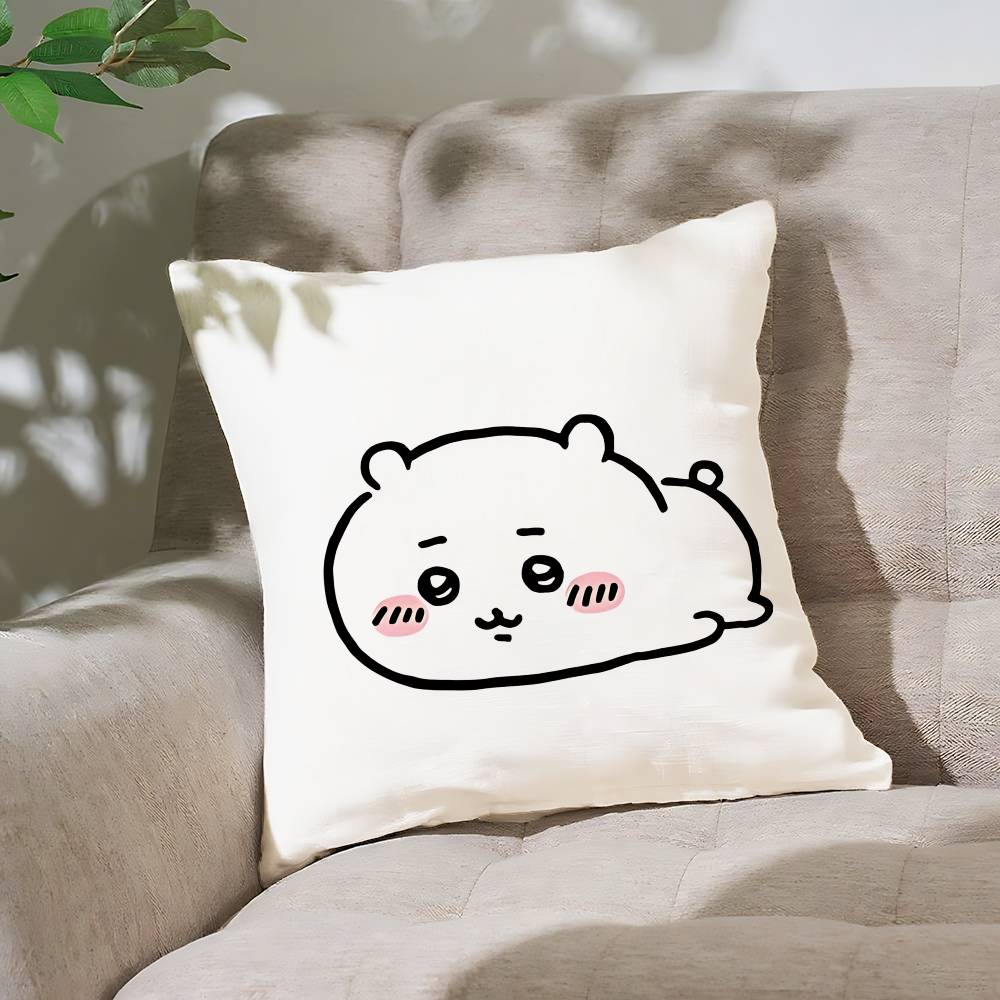 Cute C-chiikawas Pillow Case Cushion Cover Soft Cute Throw Pillow Case For Car Sofa Pillowcase Polyester With Zipper