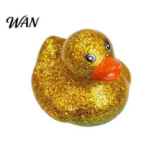 Multi-color Duck Toy LED Light Up Glow Toy, Glitter Flashing Yellow with Squeaky Decorative Lamp Sound, Stress Relief Sensory for Kids, Bath