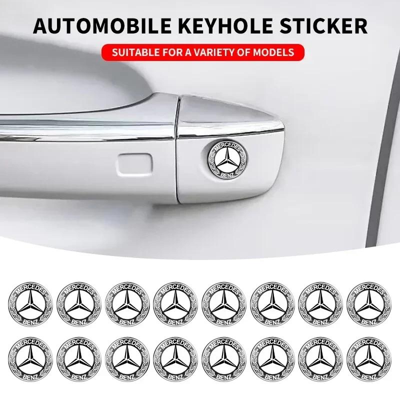 GMO3 Car Door Keyhole Sticker Auto Lock Decoration Protection Decal for Mercedes Benz B/C/E/S Class A Class C200L GLC GLK New CLA GLA