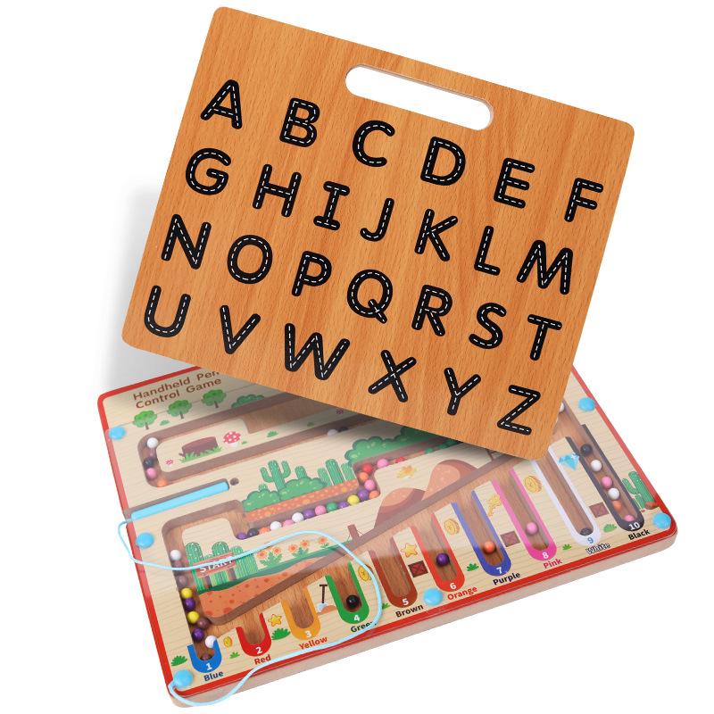 Children's Magnetic Bead Maze Toy: Educational Pen Control, Counting & Color Recognition Aid