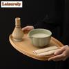 Japanese Matcha Green Imitation Song Tea Tool Set Ceramic Matcha Bowl Tea Stand Matcha Bree Matcha Bree Tea Set Accessories