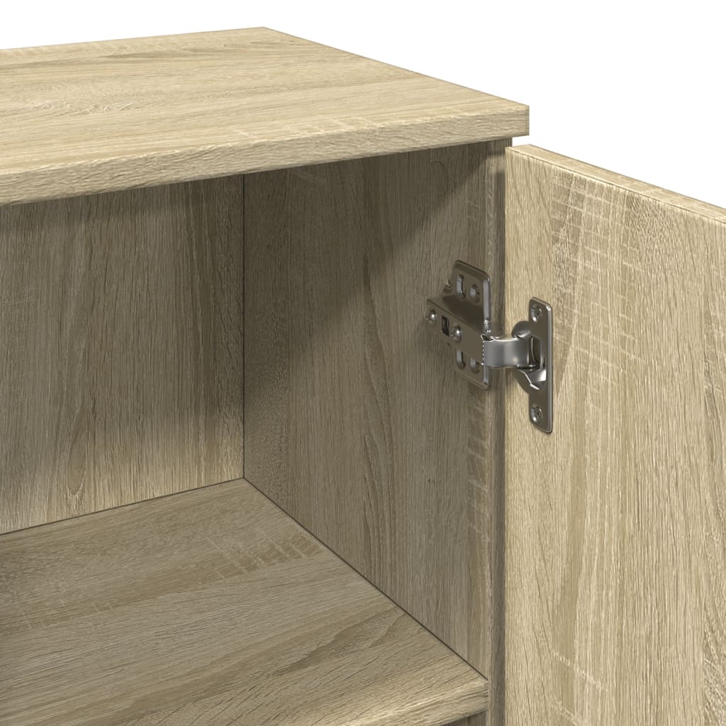 Bathroom Cabinet in Sonoma Oak 30 x 30 x 190 cm Particleboard