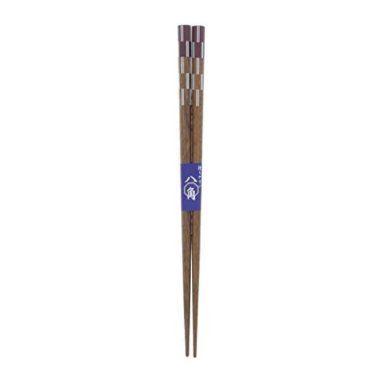 Octagonal Wooden Chopsticks with Non-slip Finish, 21cm