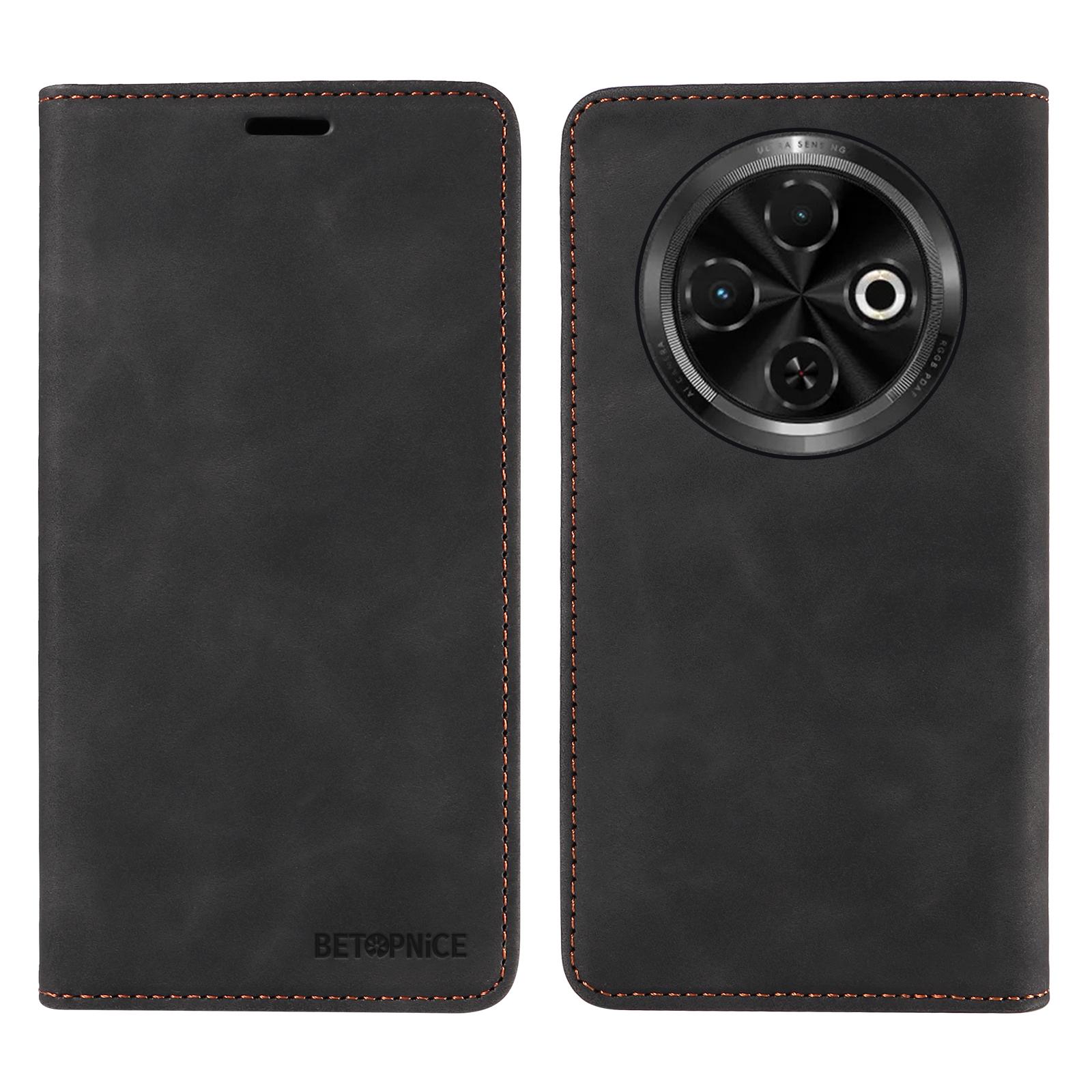 

BETOPNICE 003 Для TECNO Spark 30C 4G Чохол-гаманець Шкіряний чохол для телефону з підставкою Black