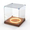 Acrylic Basketball Display Case Anti-Yellowing Clear Sports Ball Box Wooden Base