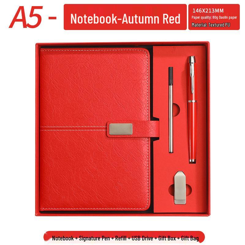 Personalized A5 Notebook Gift Set: Premium Business Diary with Logo Printing for New Year Corporate Gifting.