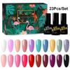 23pcs UV Gel Nail Polish Set Nail Art Soak Off Nail Gel Lacquer for Nail Art Design Top Base Gel