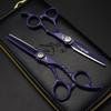 6" Naipusen Violet Crocodile Grain Hairdressing Scissors - Straight & Serrated