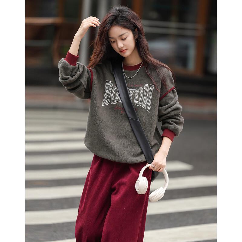 Demana Women's Color-block Letter Print Sweatshirt