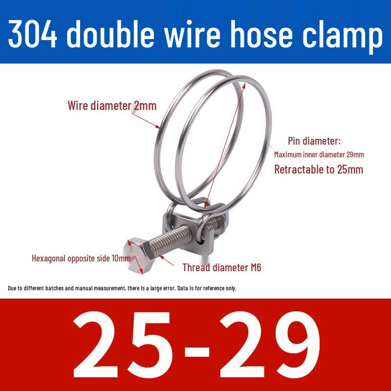 Doppeldraht-Schlauchschelle aus Edelstahl für Feuer-, Wasser-, Gasleitungen - Verdickt