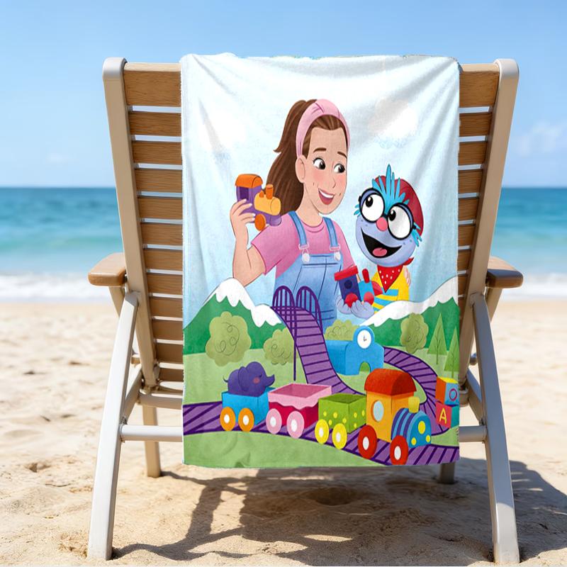Proof Beach Towel with a Ms. Rachel Pattern - Soft,absorbent,quick-drying,machine Washable - Perfect for Swimming,camping,bathing