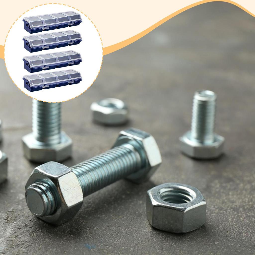 4 Stycken Skruvorganisatorlådor Avdelare Hårdvarubehållare Fodral för Muttrar Små Föremål