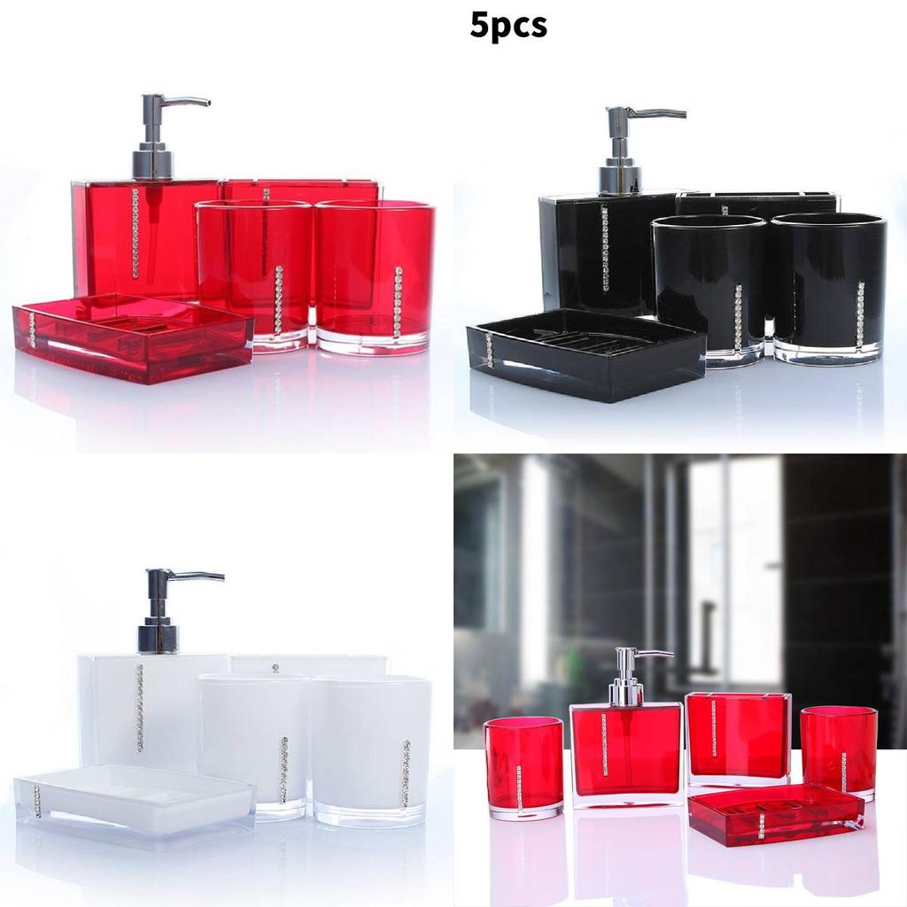 Elegant Acrylic Bathroom Five Piece Set With Creative Design For Wedding Gift And Modern Decor