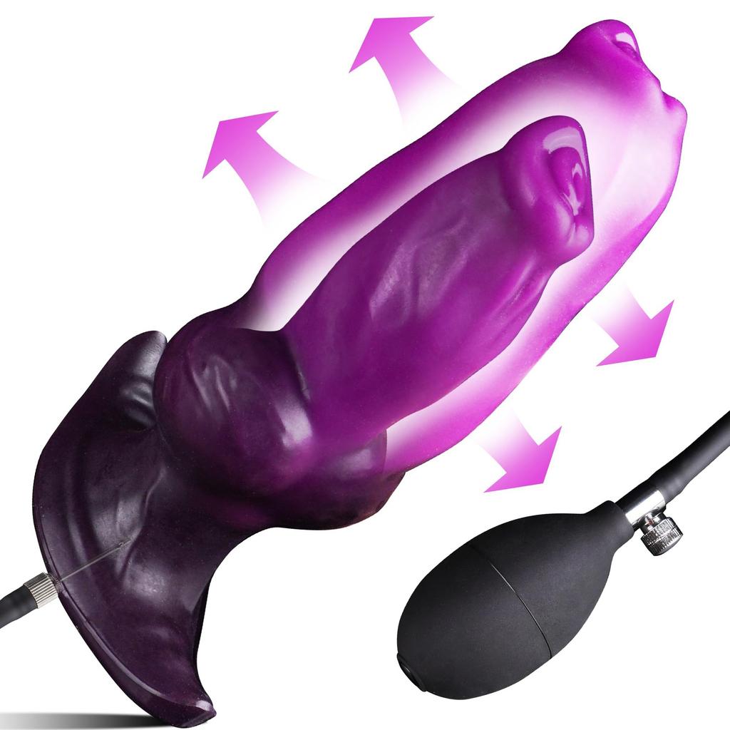 Wearing A Silicone Detachable Magnetic Suction Inflatable Anal Plug G-spot Masturbator And Private Parts Expander