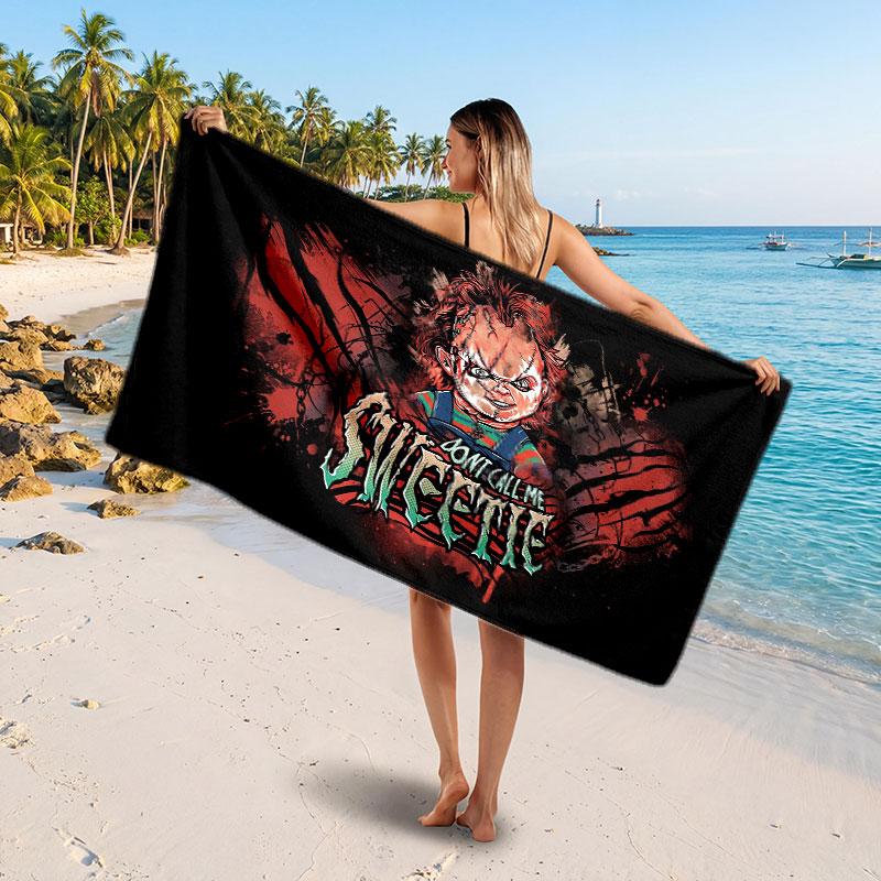 Large Beach TowelChild's Play Chucky Tiffany Soft Absorbent Towel Beach Bath Home Use