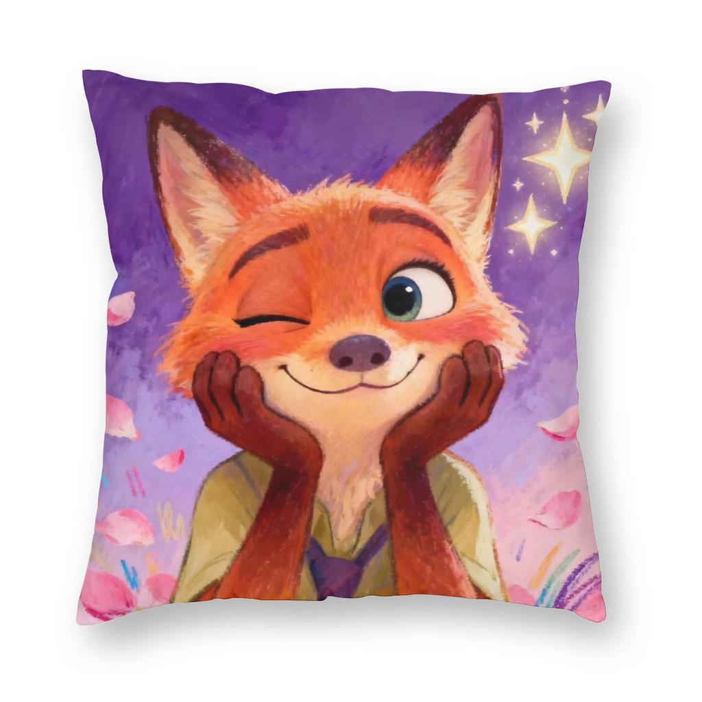 Cartoon Zootopia Judy Pillowcase Double-sided Printing Fabric Cushion Cover Gift  Throw Pillow Case Cover Home Square 18''
