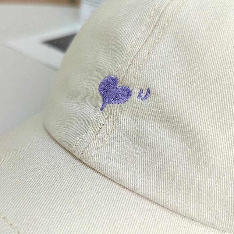 New High Ponytail Empty Top Hat Korean Sun Hat Love Embroidery Cap Female Sweet Face Hat