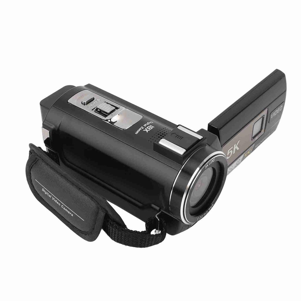 Video Camera Camcorder 5K HD 56MP 3 Inch Touchscreen 18X Zoom Night Vision Vlog Camera with Microphone Lens Hood Remote