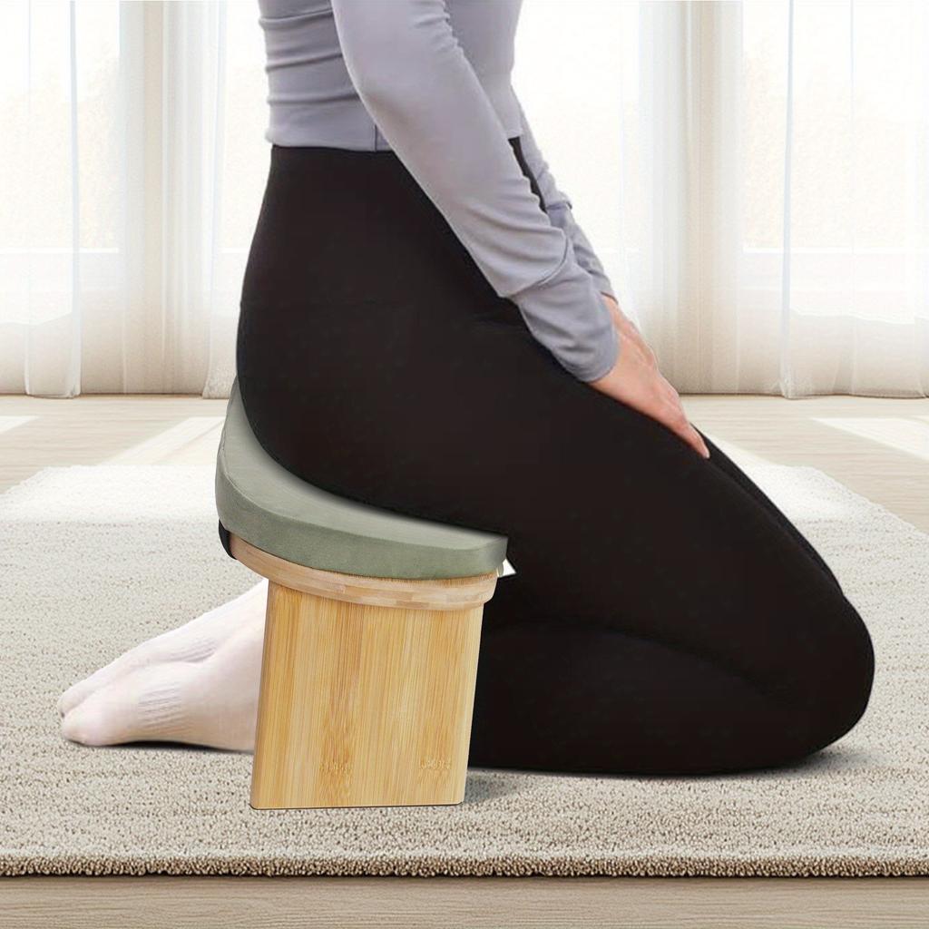 Foldable Meditation Stool with Cushion -Portable Yoga & Prayer with Non-Slip Base, Cushion & Sturdy Frame for Home, Gym, Travel