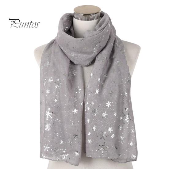 Feiertags-Accessoire Glitzernd Funkelnd Folien-Schneeflocken-Print Schal für Damen, Weihnachten Atmungsaktiv Kaltwetter-Thema Schal Wickel, Herbst Winter