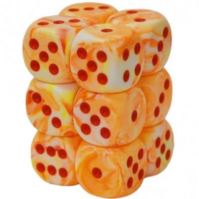 Festive Chessex 16mm D6 Dice Block (Sunburst/Red)