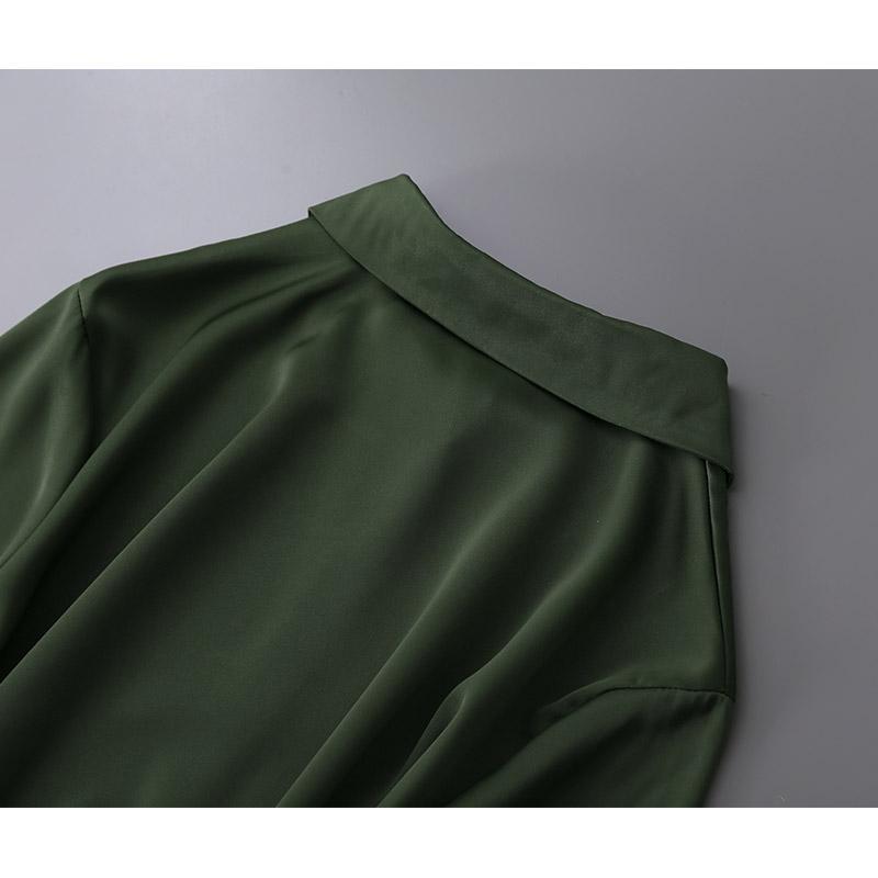 Women's Retro Hong Kong Style Satin Lapel Shirt - Spring/Autumn 2025, Professional Commute Chic, Long Sleeve Top