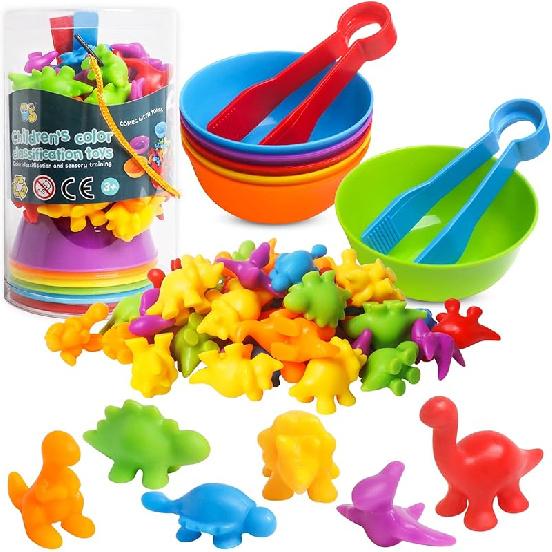 

Counting Dinosaurs Toys Matching Games with Sorting Bowls for Kids Toddler Learning Activities Preschool Must Have Manipulatives Montessori Fine Dinosaurs