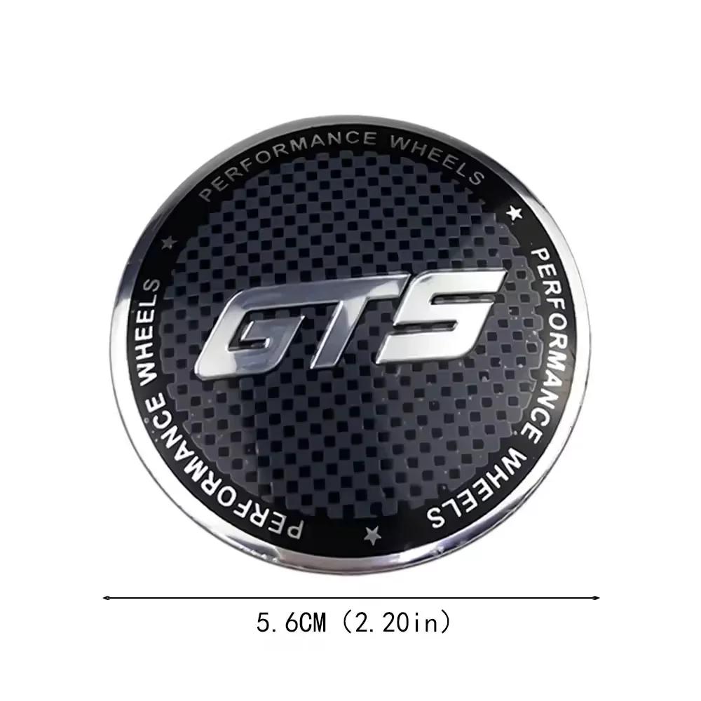 4Pcs 56+60mm GTS Emblem Car Wheel Center Hub Center Cap Rim Hub Dustproof Cover For VW Volkswagen Toyota Jaguar Hyundai FORD