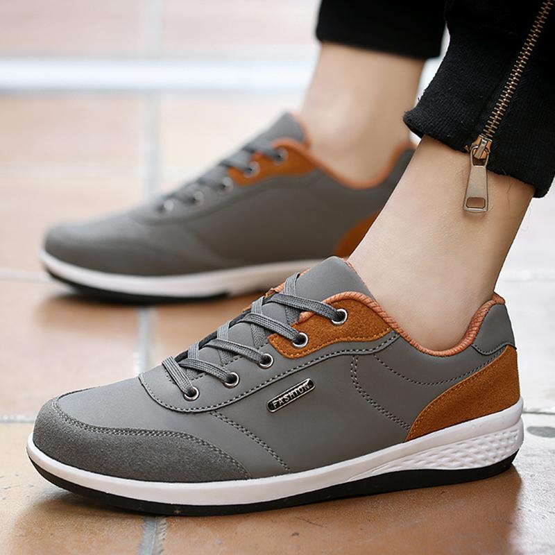 Men PU Leather Shoes Sneakers Trend Casual Shoes Fashion Breathable Leisure Male Sneakers Non-Slip Footwear Men Vulcanized Shoes