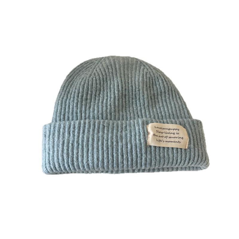 Japanese Minimalist Wool Beanie: Trendy, Warm, Double-Layered Winter Skull Cap