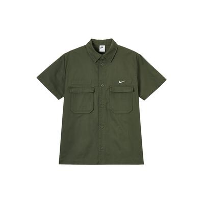Shirts Men's Khaki Green Pointed Collar Moderate Workwear DX3341-325